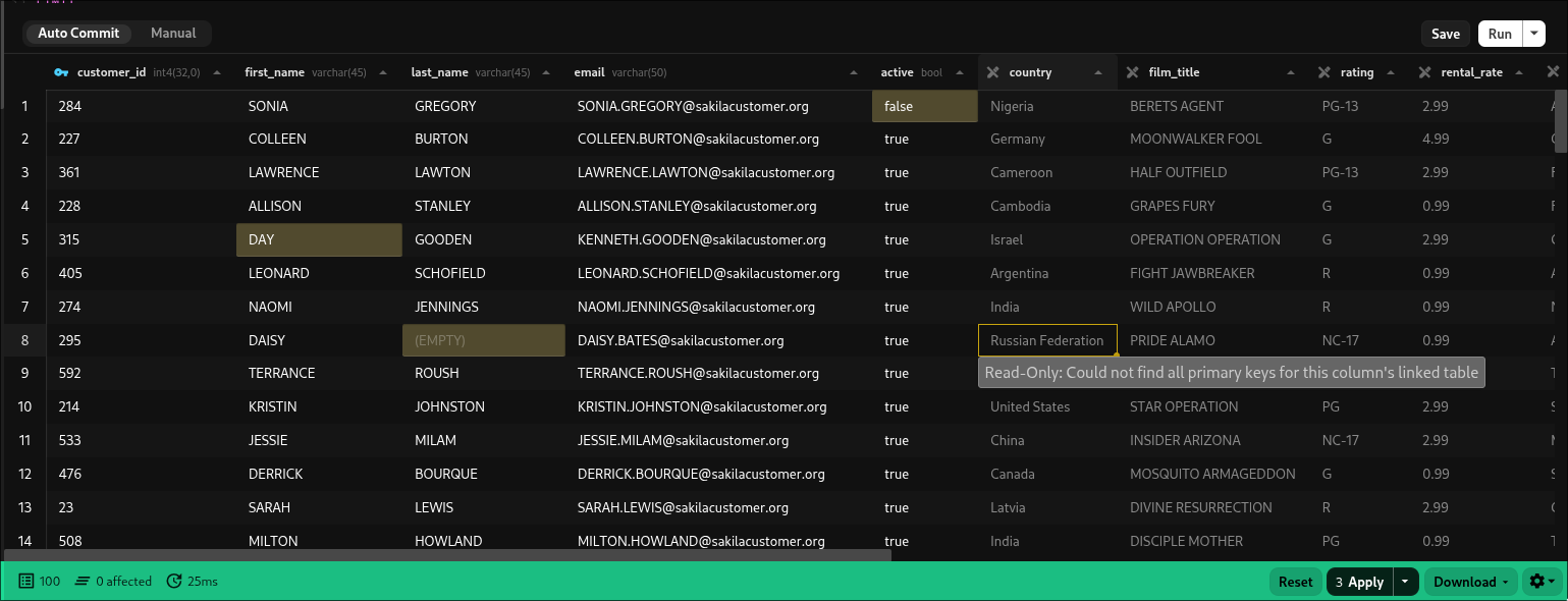 Image showing off result editing