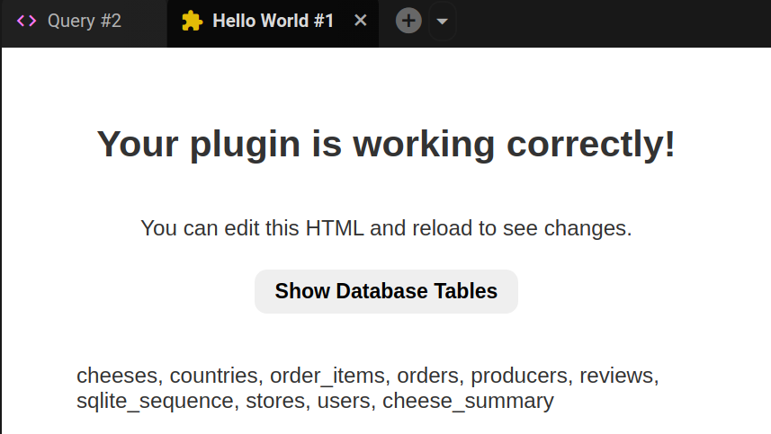 Plugin with interactive button