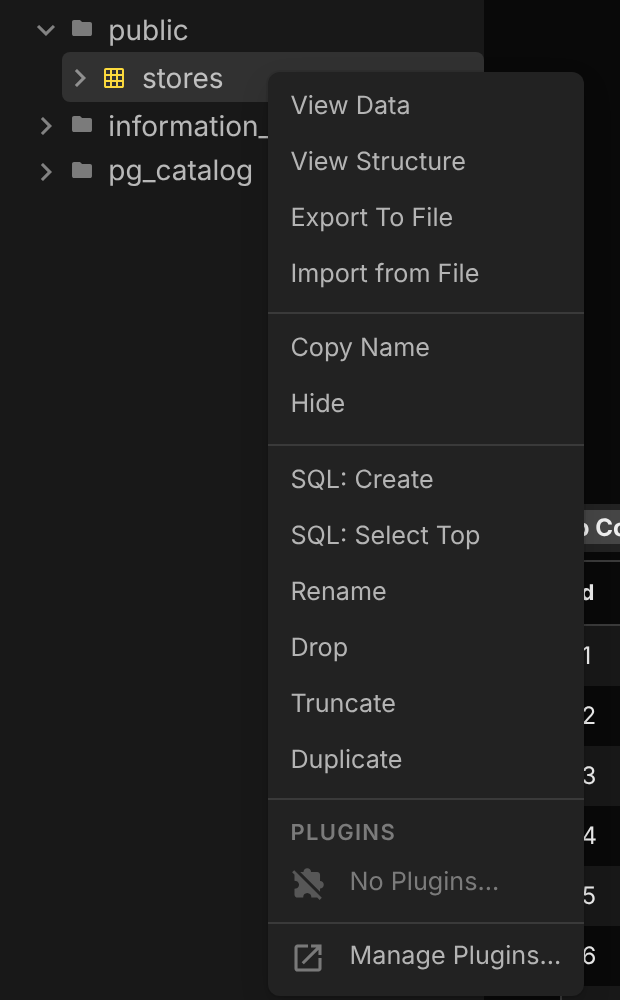 Sidebar menu with No Plugins