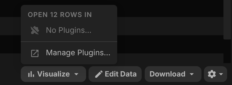 Results Visualize menu with No Plugins