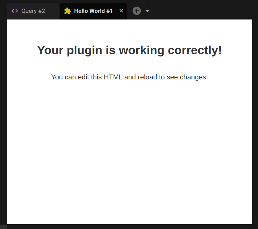 Plugin tab running