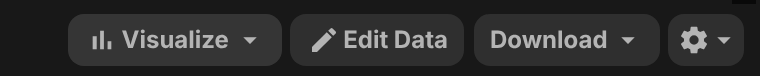 The Visualize button in the query results status bar